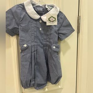Cecil & Lou navy check bubble in 3T, new with tags